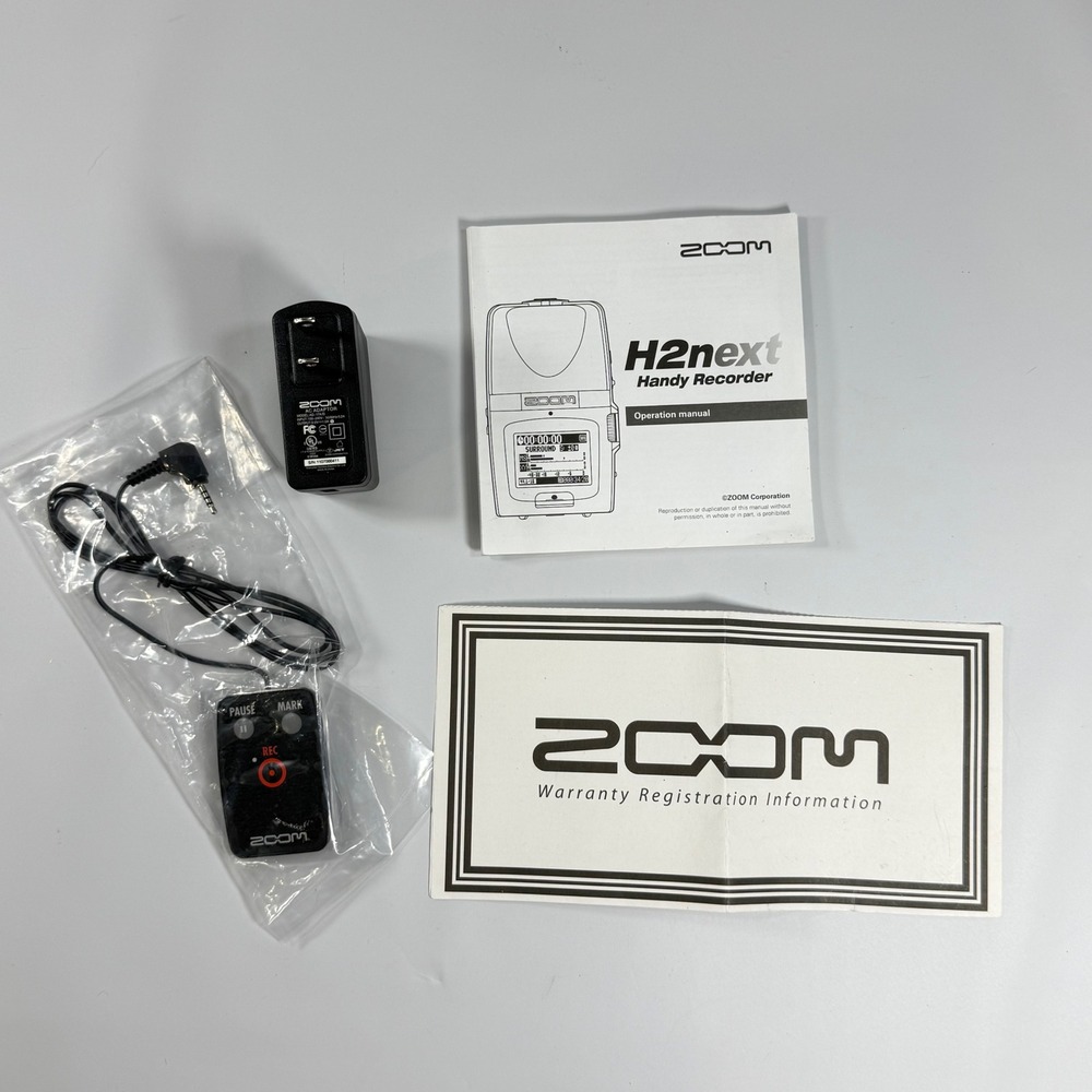 Zoom‎ H2n Handy Recorder Accessories Remote RC2 AC Adapter Manual Paperwork Only